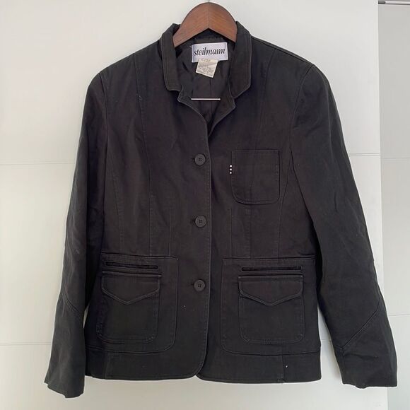Steilmann Black Fitted Blazer 100% Polyester Size 6 - Picture 1 of 12